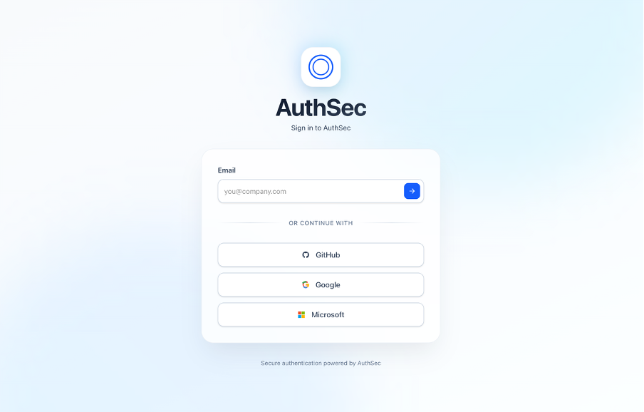 AuthSec Sign-In Page
