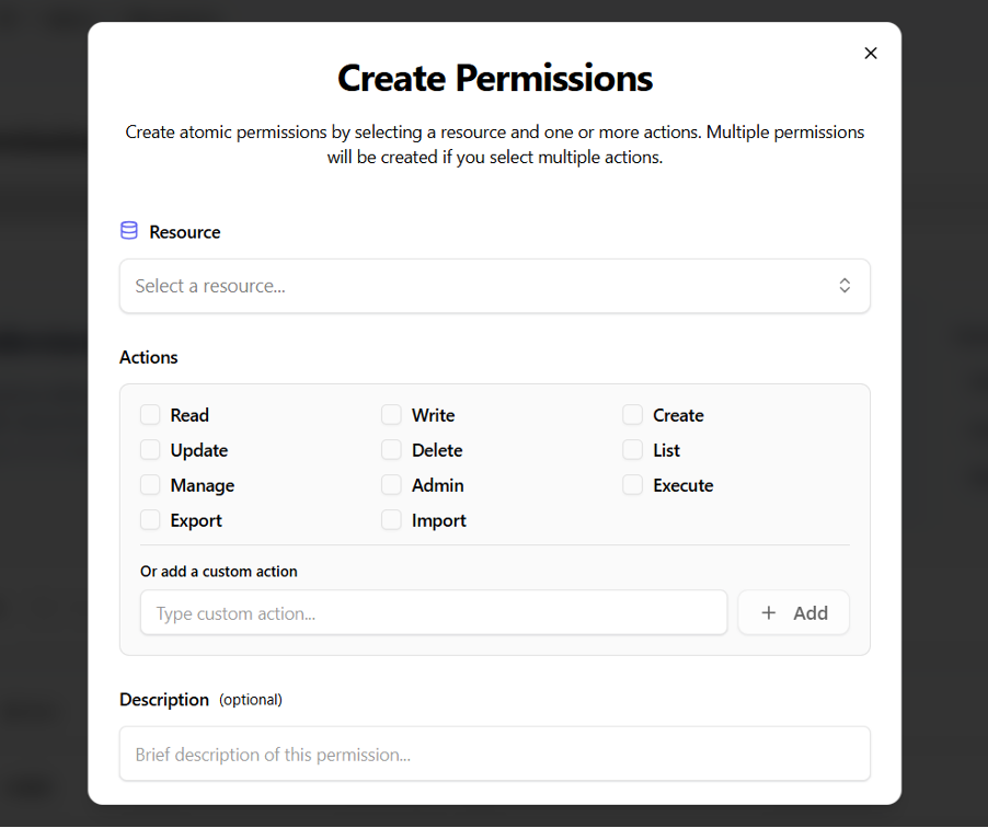 Create Permission Interface