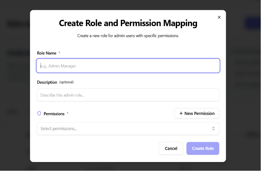 Create Role Interface