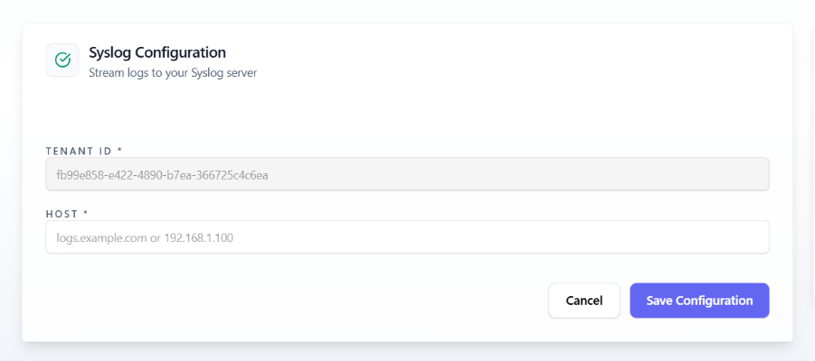 Syslog Configuration