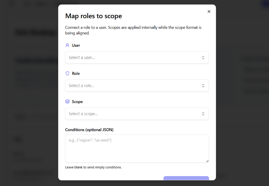 Create Role Binding Interface