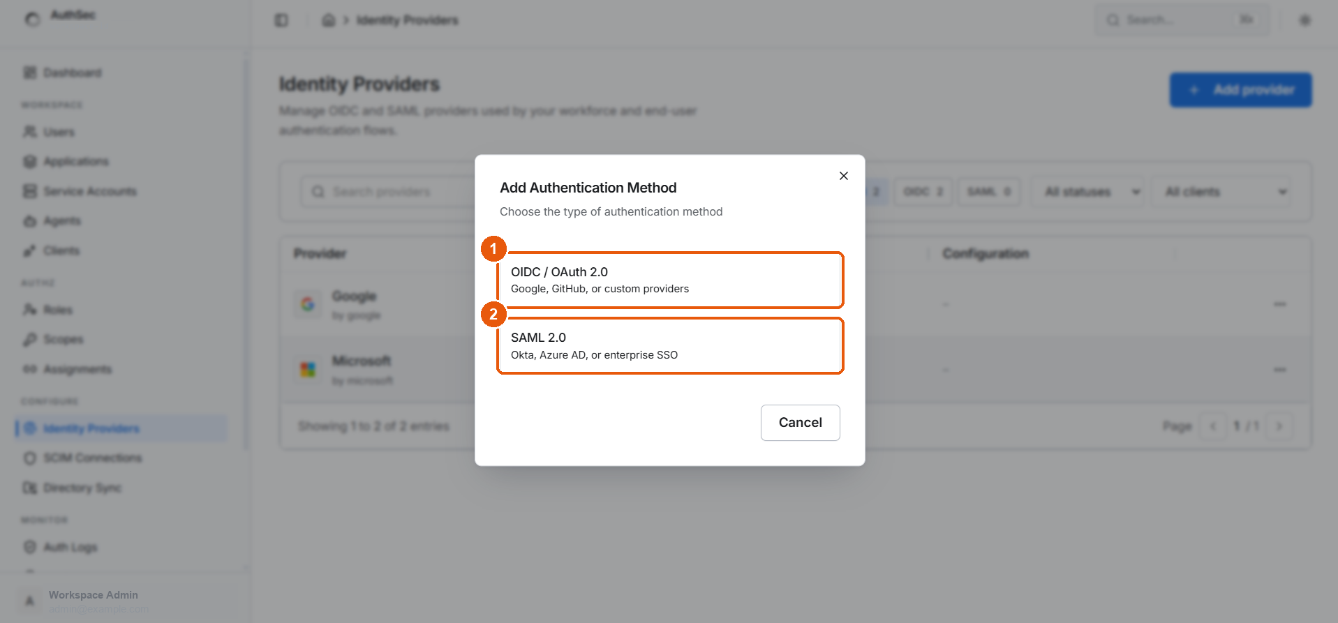 Add Authentication Method