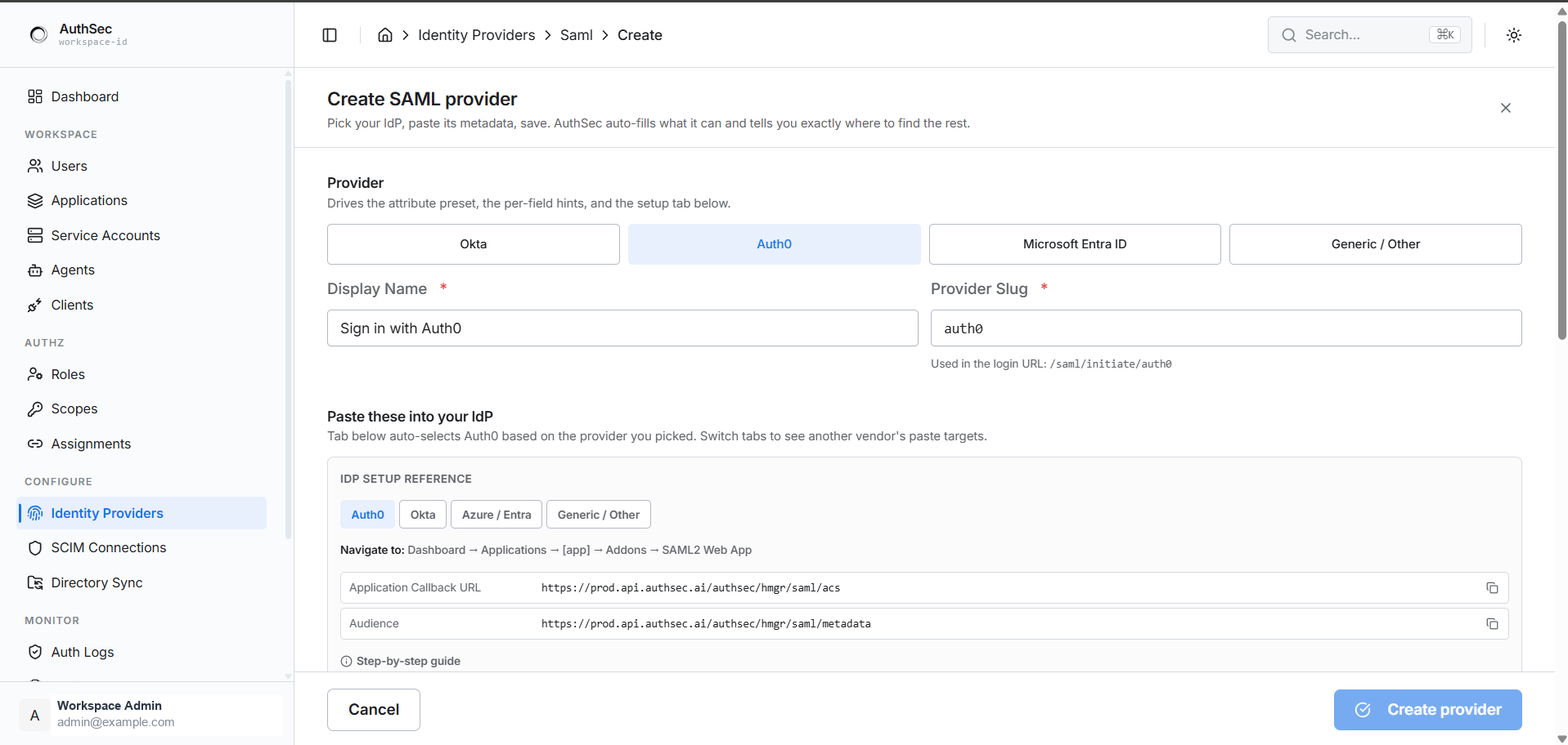 Auth0 preset