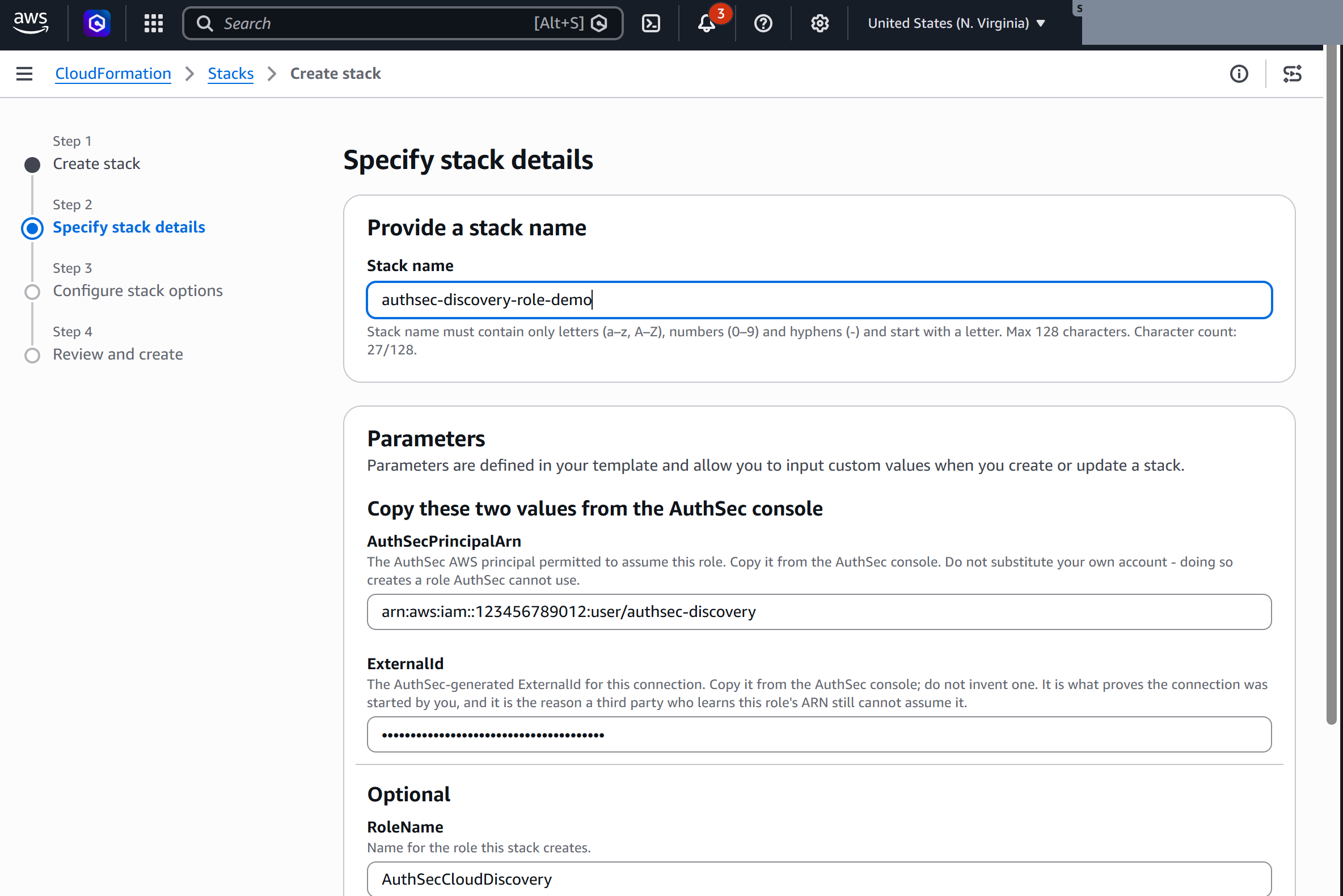 Stack parameters