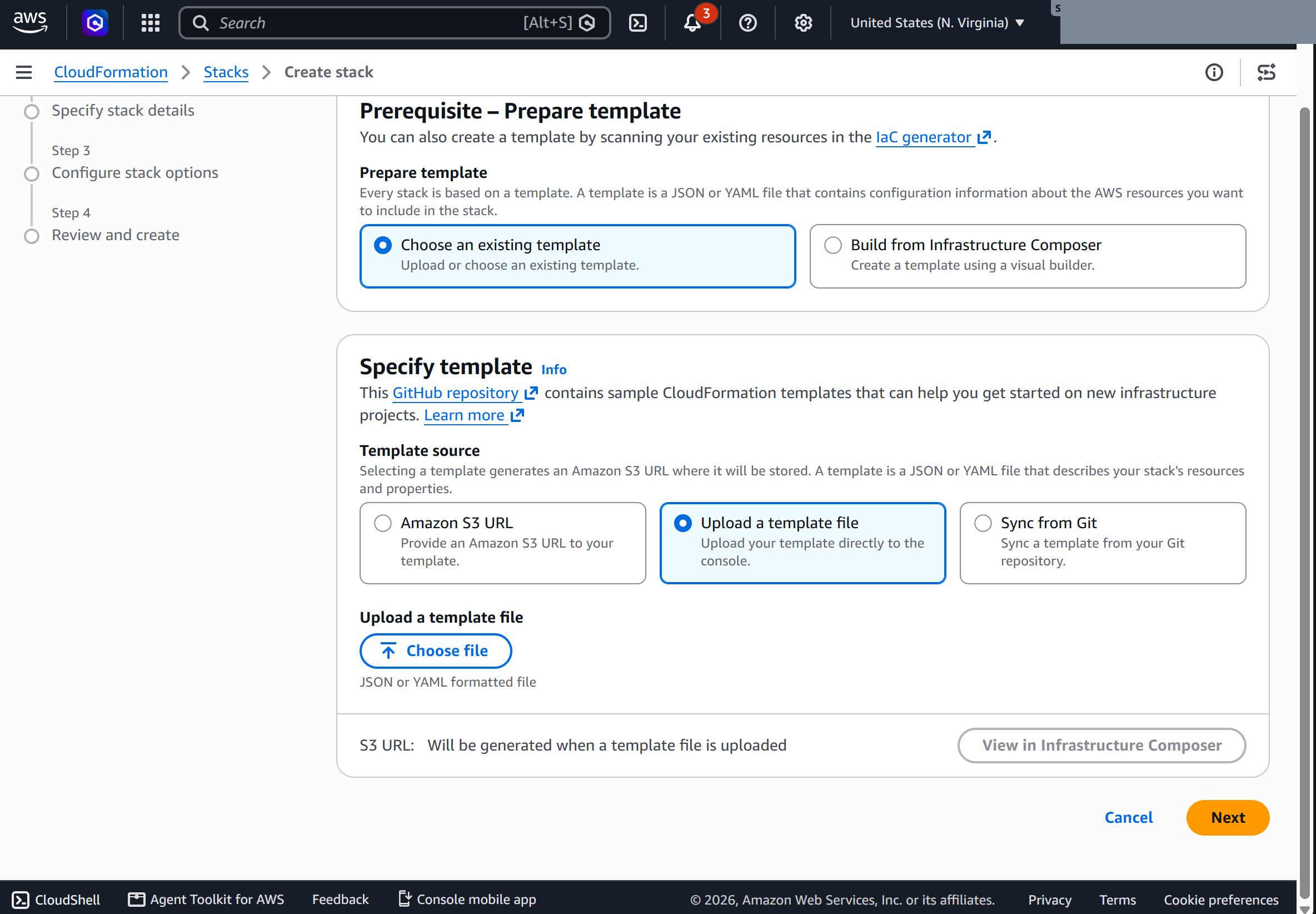 Upload a template file