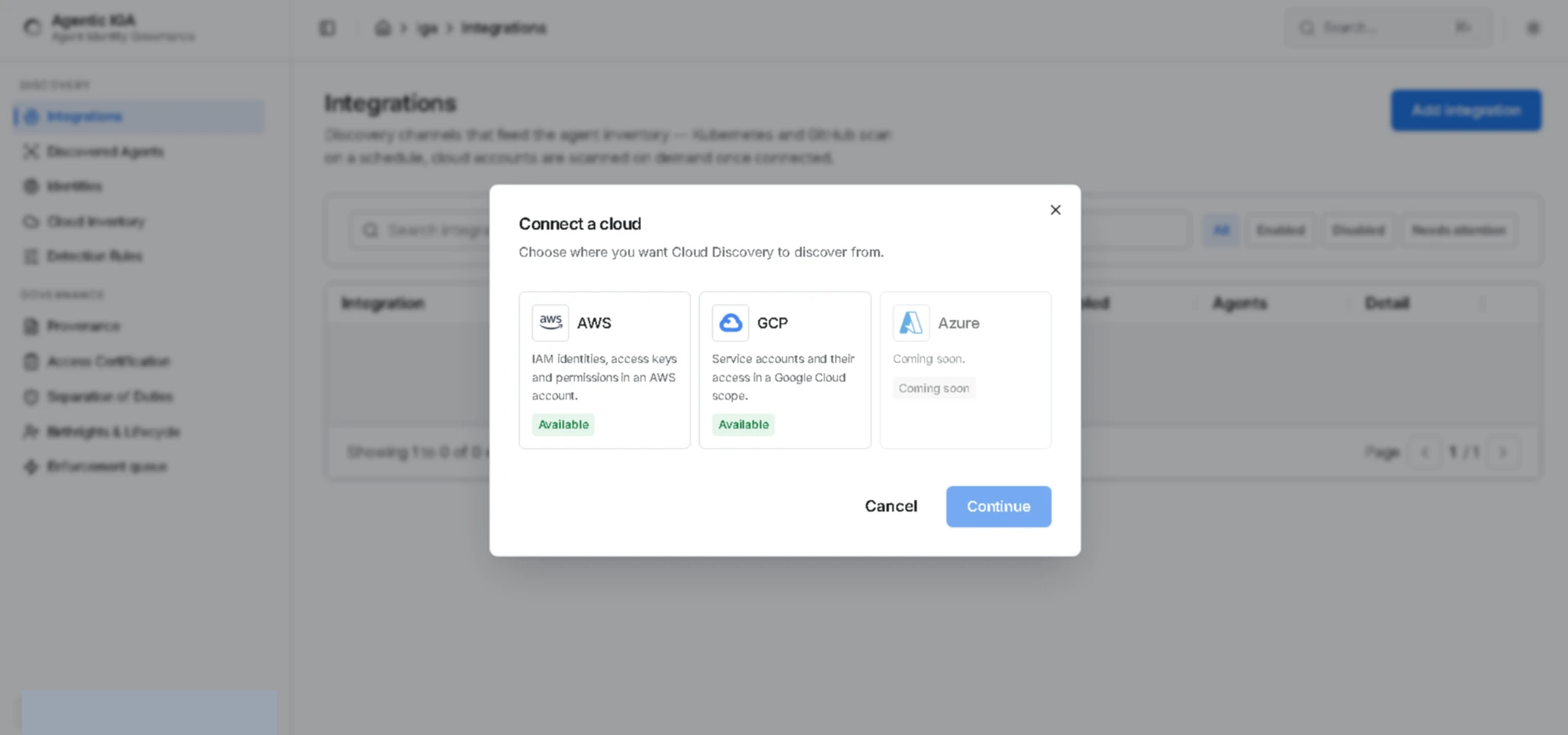 Connect a cloud -- AWS, GCP, Azure