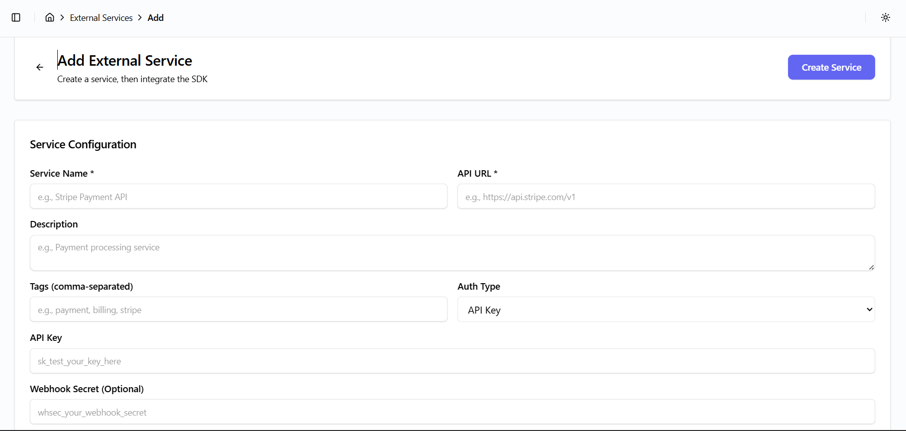Create External Service