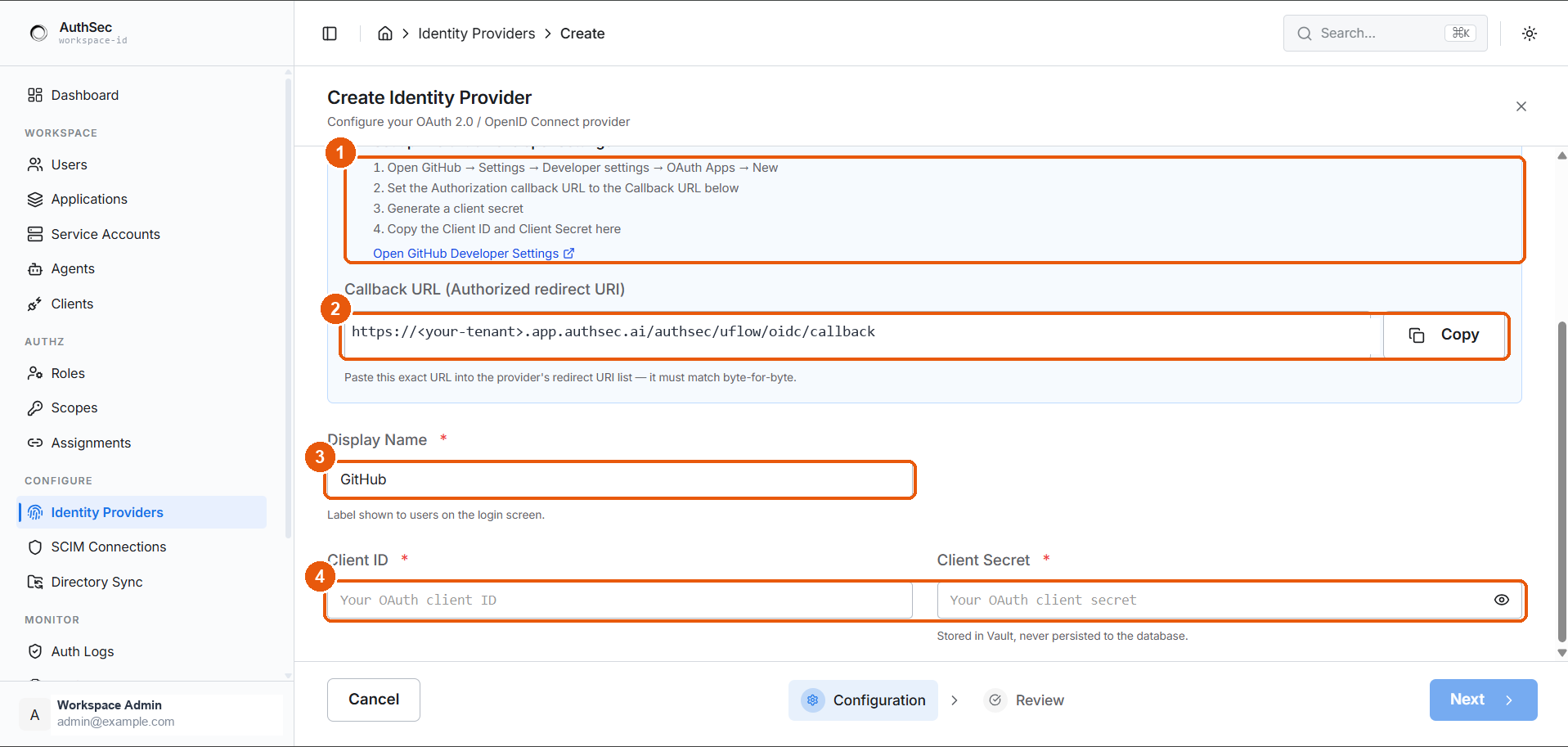 GitHub configuration