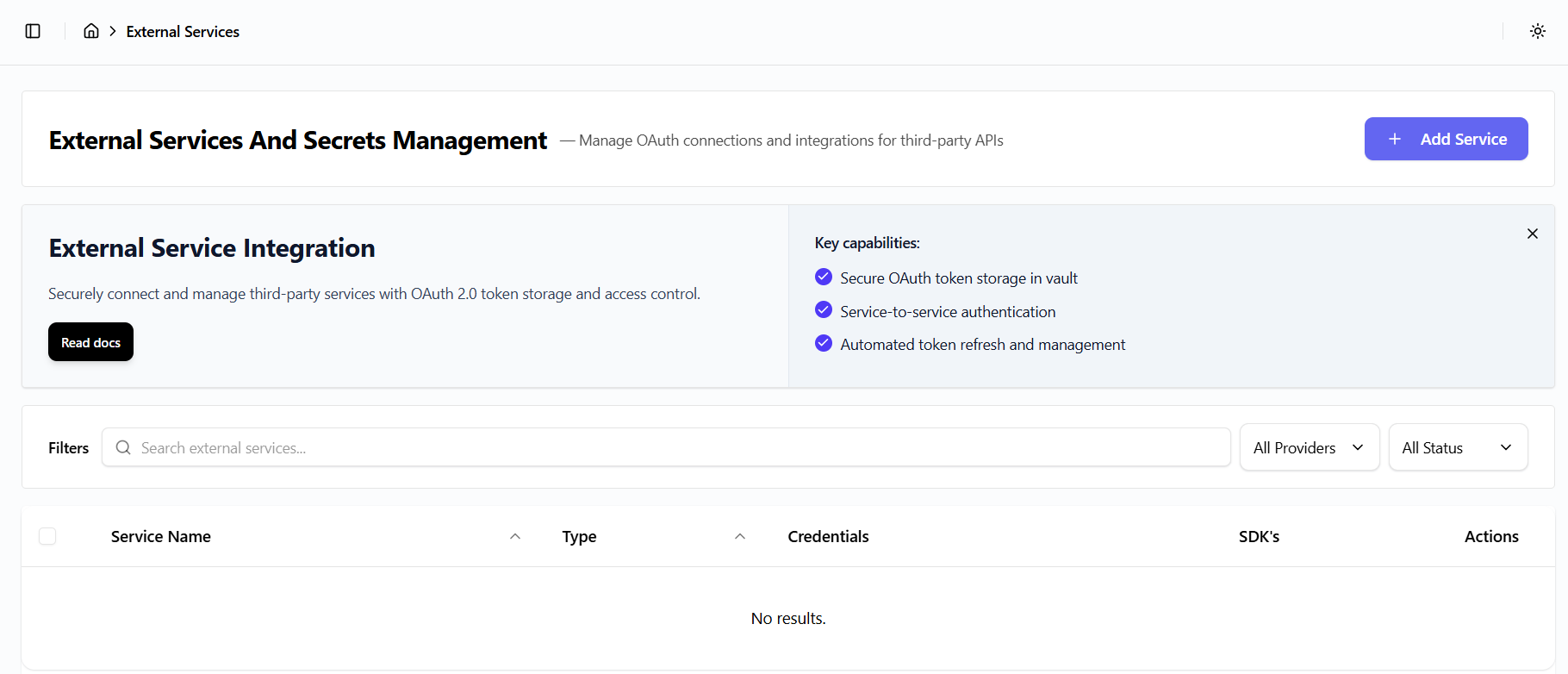 External Services Overview