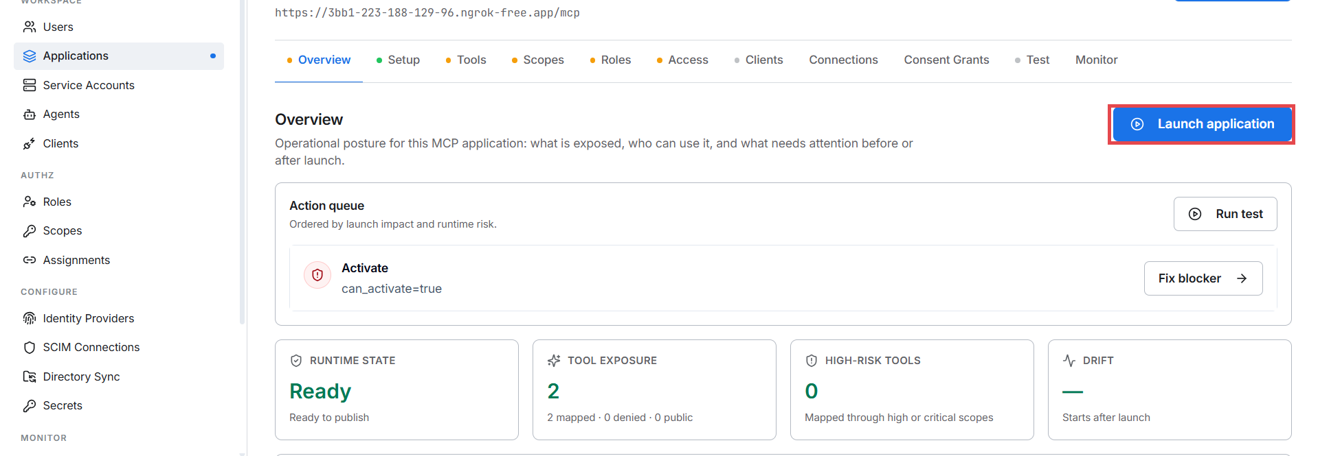 Overview — Launch application