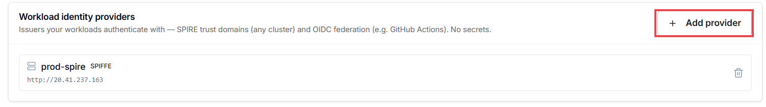 Workload identity providers